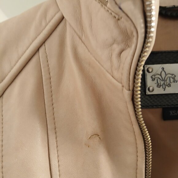 Mackage Cream Leather Jacket Woman - Picture 14 of 15